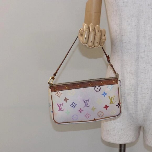 LOUIS VUITTON Monogram Multicolor Pochette Pouch White M92649 LV Auth 138420 - Picture 3 of 16